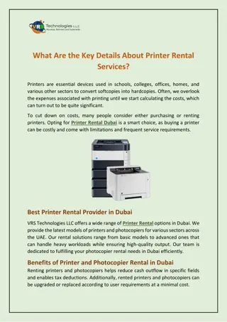 What Are the Key Details About Printer Rental Services?