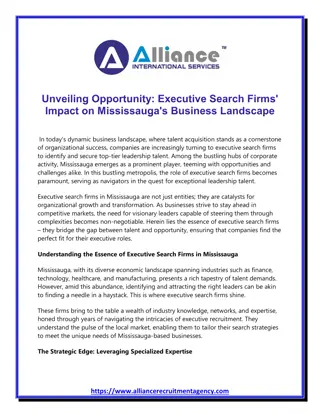 Unveiling Opportunity Executive Search Firms' Impact on Mississauga's Business Landscape