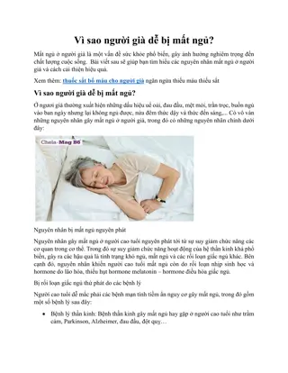 Vì sao người già dễ bị mất ngủ