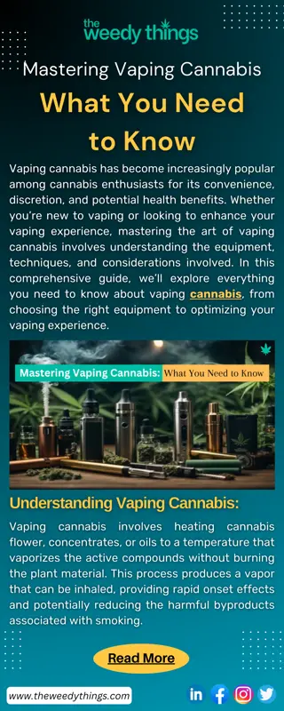 Mastering Vaping Cannabis What You Need to Know