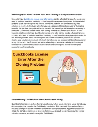 QuickBooks License Error After Cloning A Comprehensive Guide