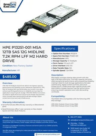 Buy HPE P13251-001 MSA 12TB SAS 12G Midline 7.2K RPM LFF M2 HARD DRIVE