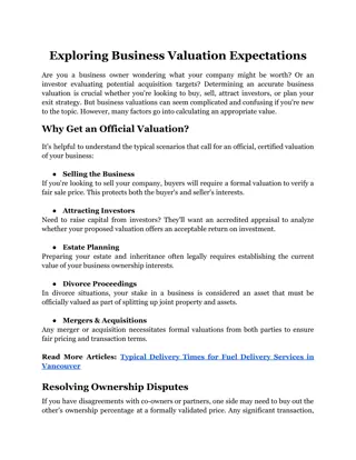 Exploring Business Valuation Expectations