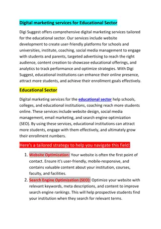 Digital marketing services Educational sector (PDF)