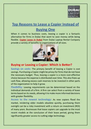 Top Reasons to Lease a Copier Instead of Buying One