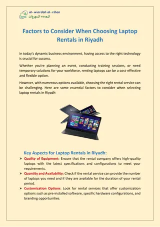 What Factors Should I Consider when Choosing LaptopRentals in Riyadh