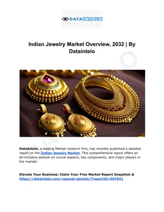 Indian Jewelry Market Global Outlook and Forecast 2032