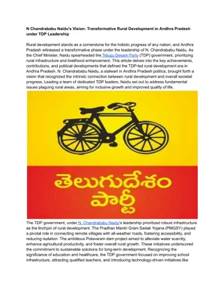 N Chandrababu Naidu's Vision: Transformative Rural Development in Andhra Pradesh
