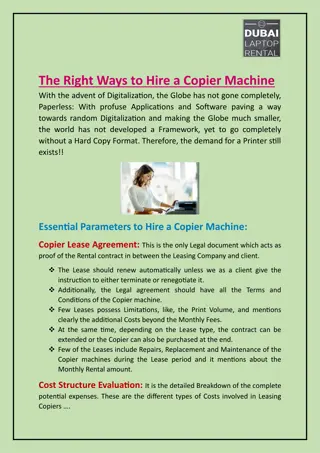 The Right Ways to Hire a Copier Machine