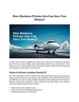 How Business Private Jets Can Actually Save You Money
