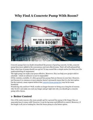 Why Find A Concrete Pump With Boom
