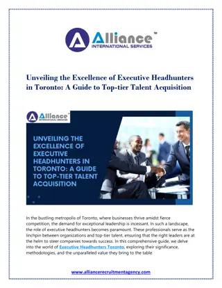 Unveiling the Excellence of Executive Headhunters in Toronto A Guide to Top-tier Talent Acquisition