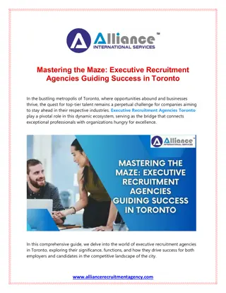 Mastering the Maze Executive Recruitment Agencies Guiding Success in Toronto