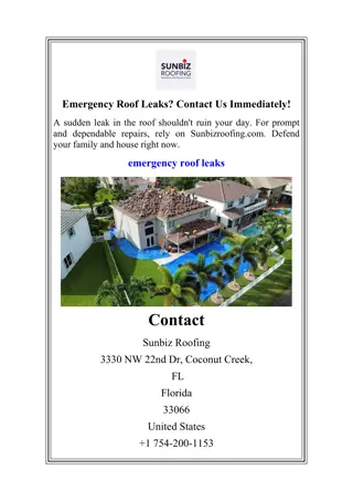 Emergency Roof Leaks Contact Us Immediately!