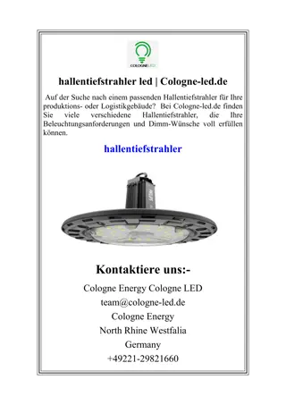 hallentiefstrahler led  Cologne-led.de