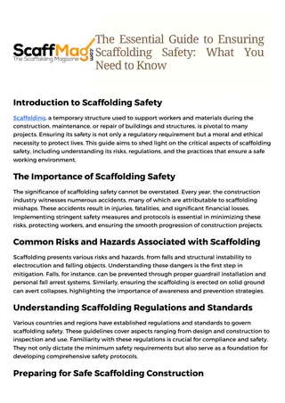 The Essential Guide to Ensuring Scaffolding Safety: What You Need to Know