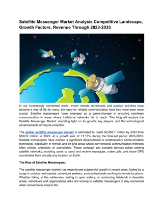 Satellite Messenger Market Analysis & Revenue Through 2023-2033