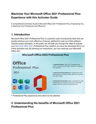 Maximize Your Microsoft Office 2021 Professional Plus Experience with this Activator Guide