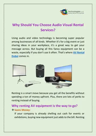 Why Should You Choose Audio Visual Rental Services?