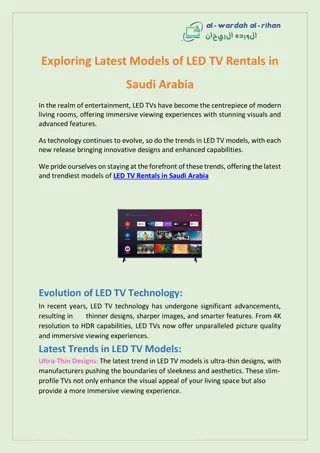 Exploring Latest Models of LED TV Rentals in Saudi Arabia