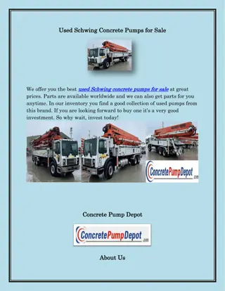 Schwing Concrete Boom Pumps for Sale, concretepumpdepot.com