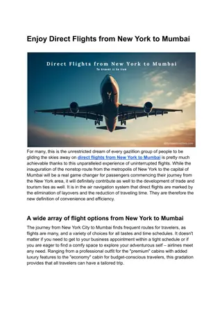 Direct Flights from New York to Mumbai