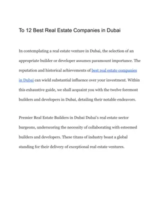 To 12 Best Real Estate Companies in Dubai - InchBrick Realty