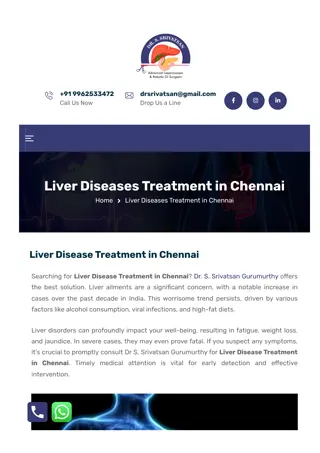 Liver Diseases Treatment in Chennai - Dr S. Srivatsan Gurumurthy