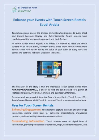 Enhance your Events with Touch Screen Rentals Saudi Arabia