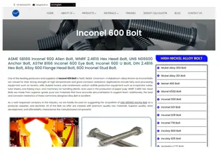 Inconel 600 Bolt | Werkstoff Nr. 2.4816 Hex Bolt - fas10