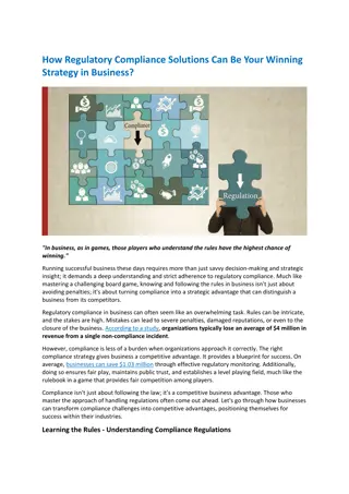 Regulatory Compliance Solutions