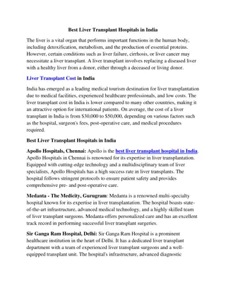 Best Liver transplant hospitals in India