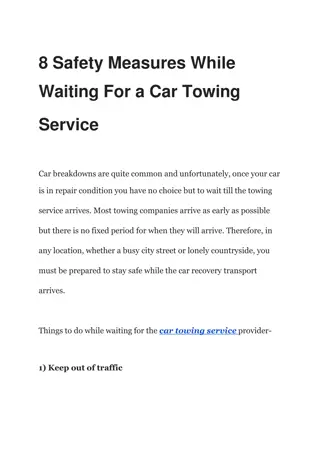 8 Safety Precautions to Take While Waiting for a Car Towing Service