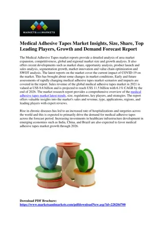 Medical Adhesive Tapes Market Increasing Demand, Growth Analysis and Future Outl