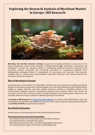 Exploring the Research Analysis of Mycelium Market in Europe | BIS Research