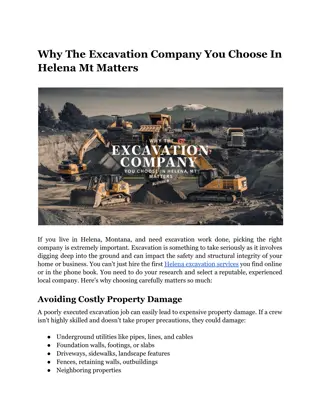 Why The Excavation Company You Choose In Helena Mt Matters