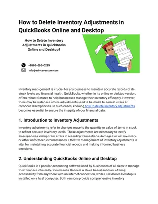 Delete Inventory Adjustments in QuickBooks Online and Desktop