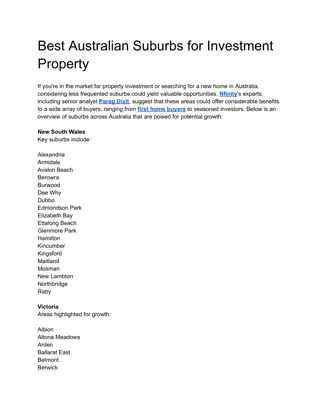 Best Australian Suburbs for Investment Property In 2024