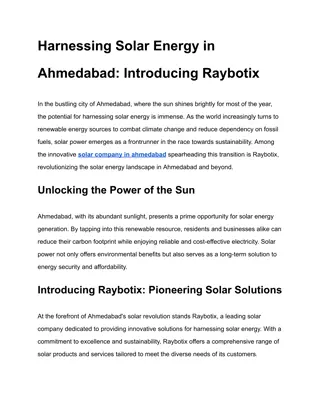 Harnessing Solar Energy in Ahmedabad: Introducing Raybotix