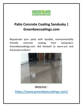 Patio Concrete Coating Sandusky | Greenbeecoatings.com