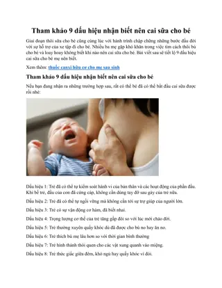 Tham khảo 9 dấu hiệu nhận biết nên cai sữa cho bé