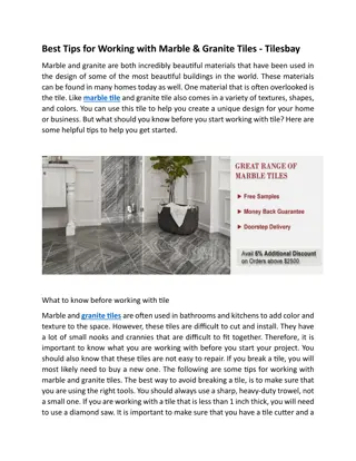 Best Tips for Working with Marble & Granite Tiles - Tilesbay
