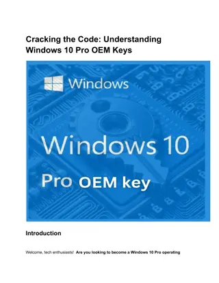 Cracking the Code Understanding Windows 10 Pro OEM Keys