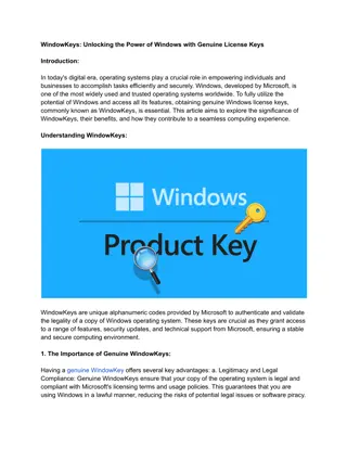 WindowKeys Unlocking the Power of Windows with Genuine License Keys