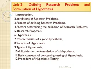 Understanding the Formulation of Hypothesis and Research Problem Definition