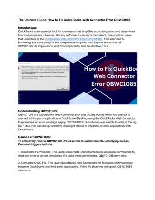 Ultimate Guide-How to Fix QuickBooks Web Connector Error QBWC1085