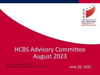 HCBS Advisory Committee August 2023 Summary