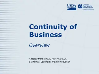 Comprehensive Overview of Continuity of Business in FAD Outbreaks