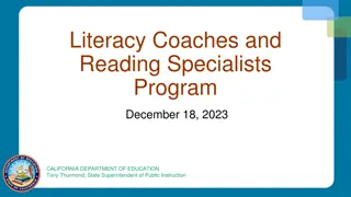 Literacy Coaches and Reading Specialists Program Overview