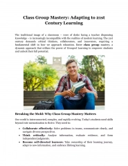 Class Group Mastery Adapting to 21st Century Learning